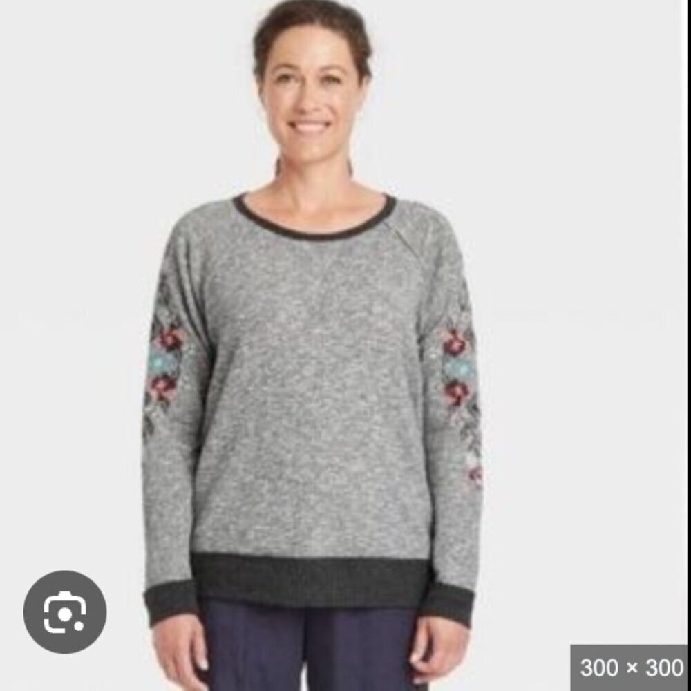 KNOX ROSE Boho Crewneck Sweater - Size XXL Cosy Fall Modest Casual